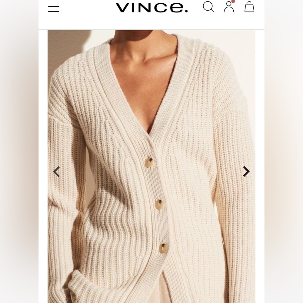 Like New Vince Cream Cardigan Sweater
